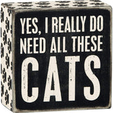 Primitives by Kathy Word Box Sign, 4" square, Yes, Cats image 0